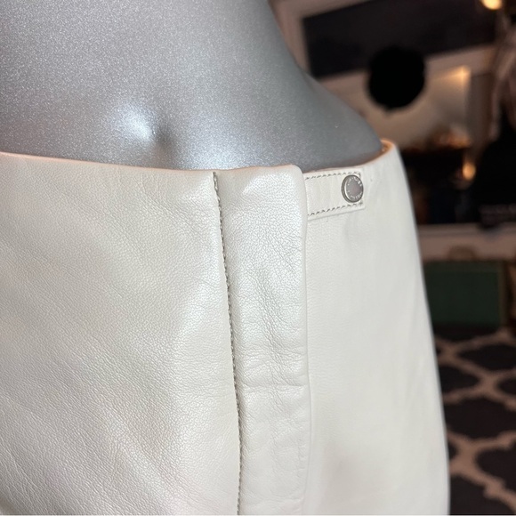 Stunning Vintage 90’s TOMMY HILFIGER Cream Soft Leather Slacks - Picture 6 of 8